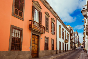 Fototapeta na wymiar Tourism and travel. Gran Canaria. city of las palmas. Spanish city. The streets of the old town