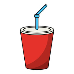 Soda cup with straw cartoon