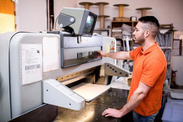 Man working in printing factory