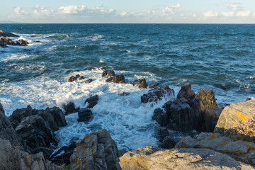 Amazing Sunset Landscape of the coastline of Chernomorets, Burgas region, Bulgaria