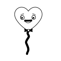 balloon helium with heart male kawaii character shape
