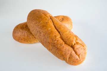 isolated bread, bun on white background