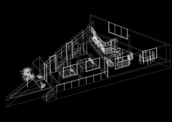 Modern Apartment Architect blueprint 