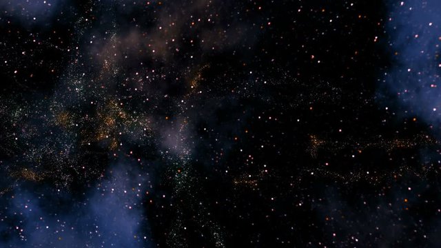 Traveling through star fields in space (Loop).