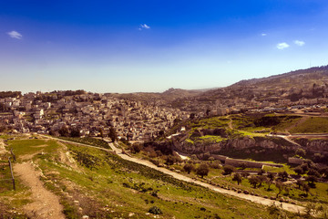 Obraz premium Magnificent view from Mount Zion into the valley of Jerusalem, Israel, Middle East