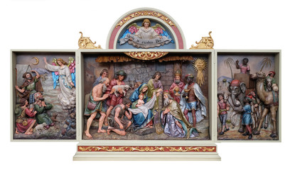 STITAR, CROATIA - NOVEMBER 30: Nativity Scene, altarpiece in the church of Saint Matthew in Stitar,...