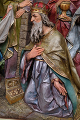 Melchior biblical Magi, Adoration of the Magi, Nativity Scene, altarpiece in the church of Saint...