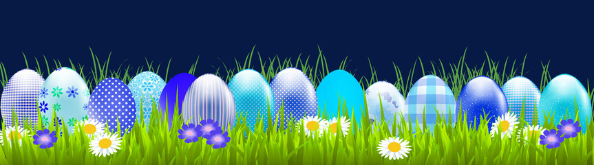 Blue easter eggs