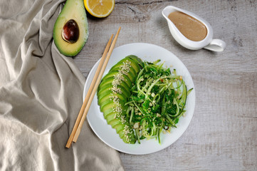 salad chukka with cucumber and avocado