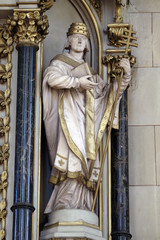 Saint Fabian, statue on the altar of Saint Jerome in Zagreb cathedral 