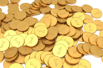 The texture of gold coins.