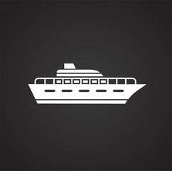 Obraz premium Ship icon on background for graphic and web design. Simple vector sign. Internet concept symbol for website button or mobile app.