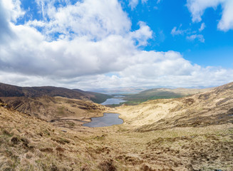 Landscape  with a lake in Gleninchaquin park.