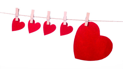 Valentine's Day with white background and hearts