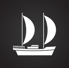 Ship icon on background for graphic and web design. Simple vector sign. Internet concept symbol for website button or mobile app.