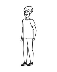 young man with ski mask avatar character