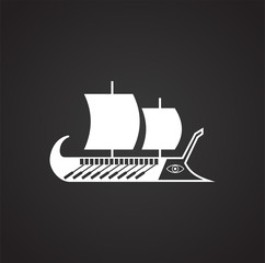 Ship icon on background for graphic and web design. Simple vector sign. Internet concept symbol for website button or mobile app.