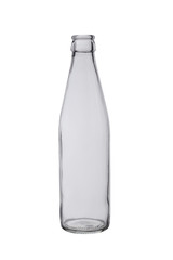The empty glass bottle isolated on a white background