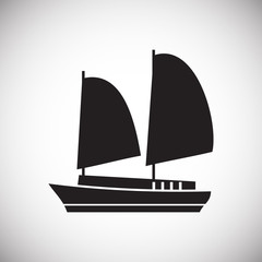 Ship icon on background for graphic and web design. Simple vector sign. Internet concept symbol for website button or mobile app.