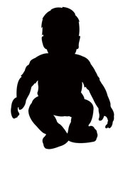 a baby body silhouette vector