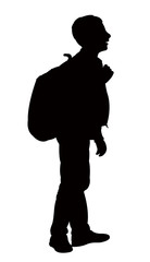 a student boy body silhouette vector