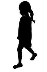 girl walking silhouette vector