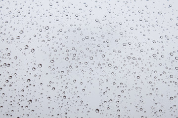 condensed water raindrops on window