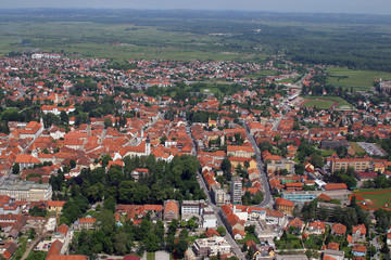 Aerial view of Varazdin, city in northwestern Croatia