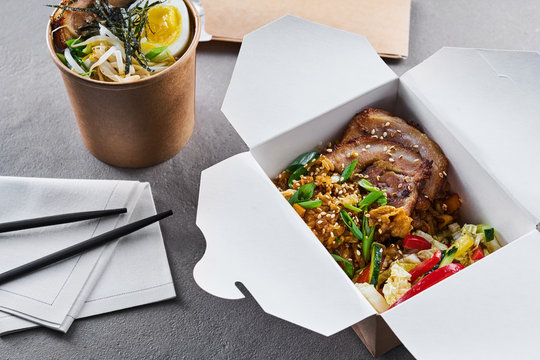 Chinese take-away food in a box