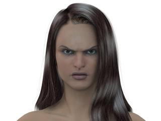 Fototapeta premium portrait of angry young woman
