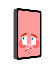 Smartphone oops emotion isolated. Phone confused. Mobile phone perplexed. surprise Gadget Vector illustration