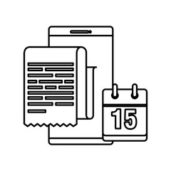 smartphone with tax document and calendar