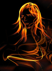The image of fire in the form of a woman