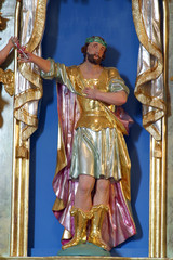 Obraz premium Saint Donatus, statue on the altar in Chapel of Saint Vitus in Komor Zacretski, Croatia