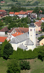 Fototapeta na wymiar Parish Church of the Holy Cross in Zacretje, Croatia