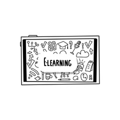 E-learning concept quote. Vector design set.