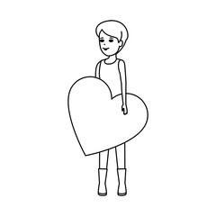 woman lifting heart love