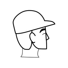 young man head with cap character