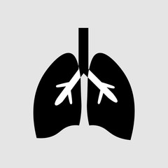 Stylized human lungs anatomy line icon. Medical illustration