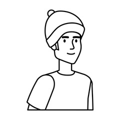 young man with ski mask avatar character