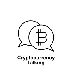 bitcoin talking bubble outline icon. Element of bitcoin illustration icons. Signs and symbols can be used for web, logo, mobile app, UI, UX