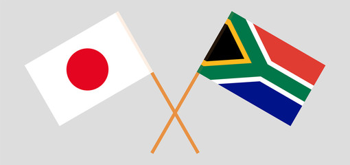 RSA and Japan. The South African and Japanese flags. Official colors. Correct proportion. Vector