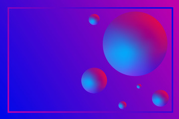 Frame of bright colored balloons with a gradient with copy space.