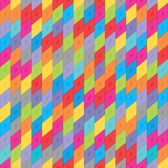 Abstract seamless background pattern with rhomboids.  Vector graphic illustration in full color.