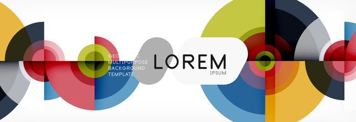 Obraz premium Circle geometric composition abstract background design, cover, template, brochure, flyer.