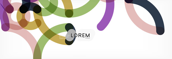 Curly wave lines abstract background design, transparent color lines on gray