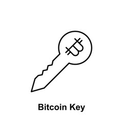 bitcoin lock outline icon. Element of bitcoin illustration icons. Signs and symbols can be used for web, logo, mobile app, UI, UX