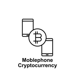 bitcoin mobile phone change outline icon. Element of bitcoin illustration icons. Signs and symbols can be used for web, logo, mobile app, UI, UX