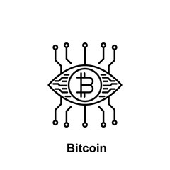 bitcoin outline icon. Element of bitcoin illustration icons. Signs and symbols can be used for web, logo, mobile app, UI, UX