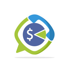 Vector illustration icon with the concept of telephone media communication service for tax information